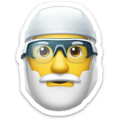 safety glasses with hairnet sticker