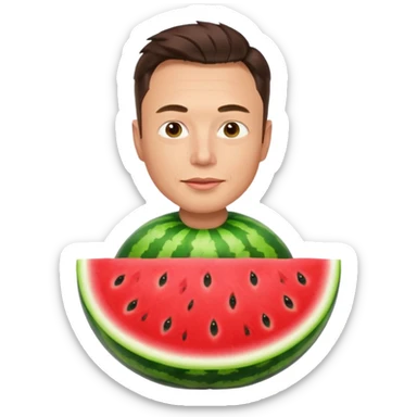 Elon musk in watermelon body sticker