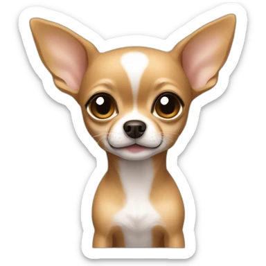 feamel adorable chihuahua that is light brown color and has a tiny white spot on her head sticker