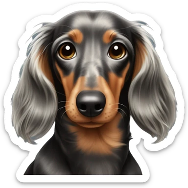 Dachshund dapple with long hair sticker
