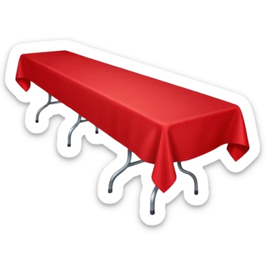 long table with red table cloth  sticker