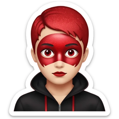 red glitter hacker sticker