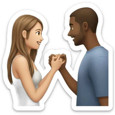 A girl meeting her long distance boyfriend for the first time sticker
