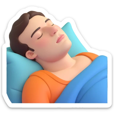 a person standing upright but asleep, gentle snoring, slouched shoulders sticker