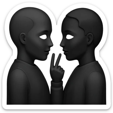 two silohuettes speaking sticker