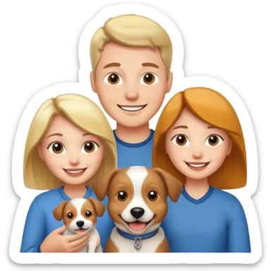 couple and their pet dog sticker