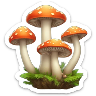 Mushroom forest pine sticker