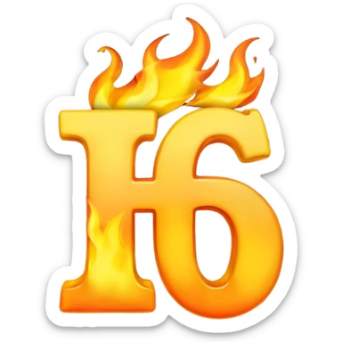 Make a 3d emoji of the word T with fire sticker