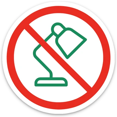 Make the green lamp a much brighter, more vivid green while keeping the red prohibition circle intact. Maintain a transparent background. The style should be consistent with the original images. sticker