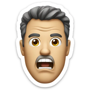 A man with an angry face shouting sticker