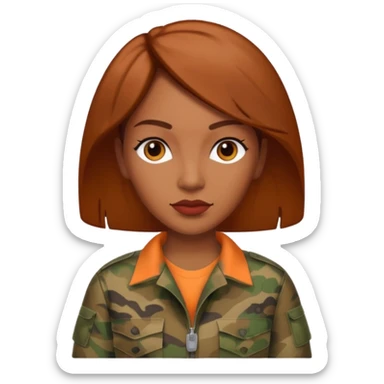 redbone baddie in camo, confident pose sticker