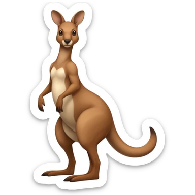 Kangaroo balancing on its tail sticker
