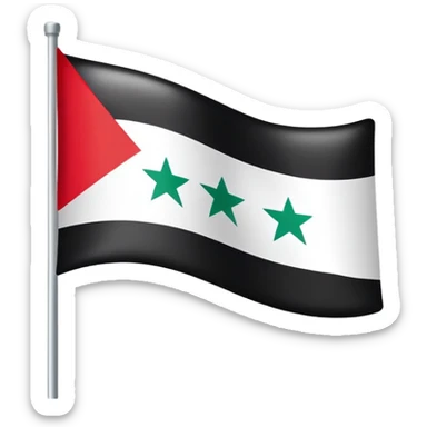 Syrian flag red sticker