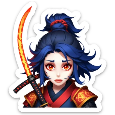 Fire-Wielding Samurai sticker