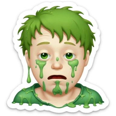 drunk guy puking sticker