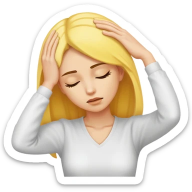 Emoji woman fainting with hand on head sticker