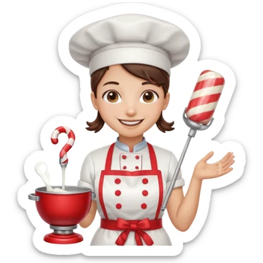 Mixer + peppermint apron, Candy Chef. sticker