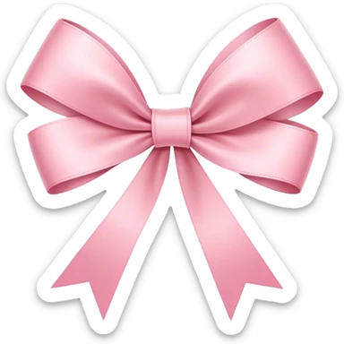 Super ultra-thin and stretched ribbon bow, as narrow as possible, single loop, no extra loops, no fluffy or rounded shapes, only one long and sleek ribbon, delicate, minimalist, NO DOUBLE LOOPS, NO THICKNESS, ONLY A SINGLE SLIM LINE pink sticker