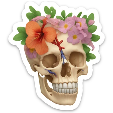 Anatomical hart with flowers sticker
