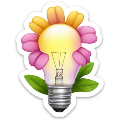 lightbulb with flowers sticker
