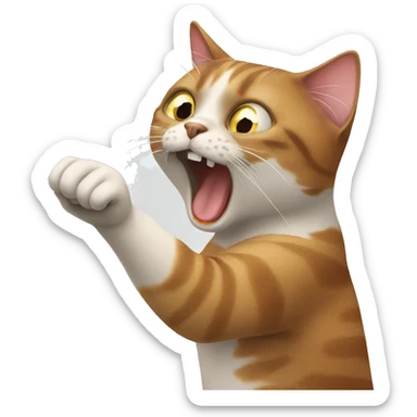 Cat slapping cat sticker