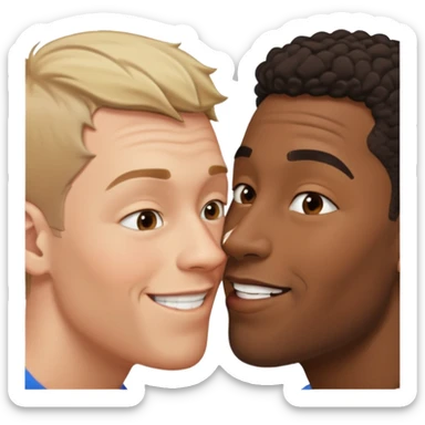 Black boyfriend white boyfriend kissing sticker