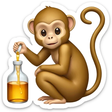 A monkey with baby oil sticker