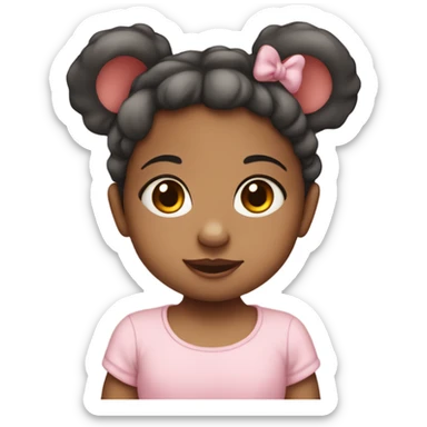 Baby girl infant with mouse ears  sticker
