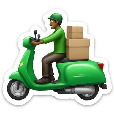 Green Delivery scooter with rider sticker