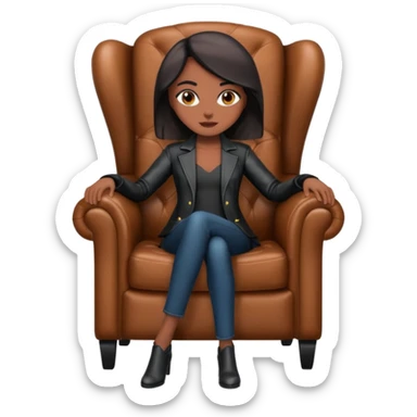 Matrix trinity black leather full body sit on a leather armchair sticker