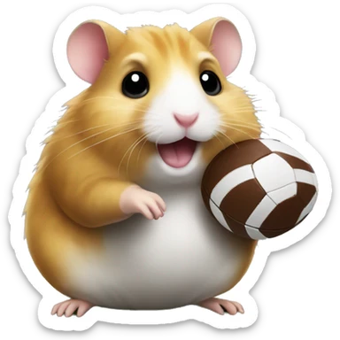 Hamster with football  sticker
