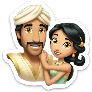 princesse jasmine with aladdin sticker