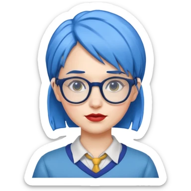 quero uma mulher nerd com o cabelo azul sticker