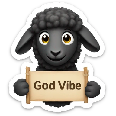 Black sheep holding  Good vibe sign sticker