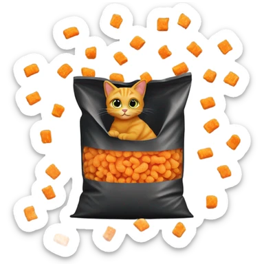 Cat inside a bag of Cheetos  sticker