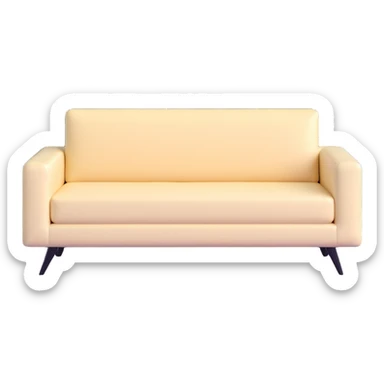 minimalist modern cream colored sofa sticker