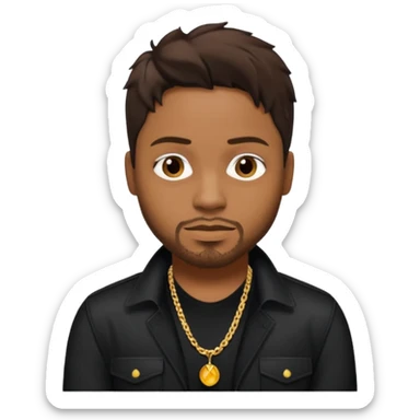 D'Angelo, R&B Singer (1974-2025) with dark brown hair sticker