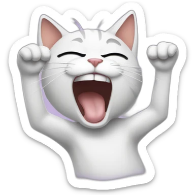 crying cat throwing up her paws out of despair sticker