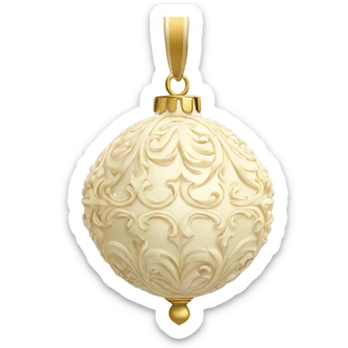 Cream colored ornament elegant sticker