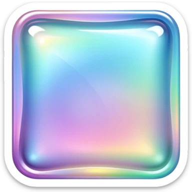 Sparkly glossy Pastel iridescent glass square sticker
