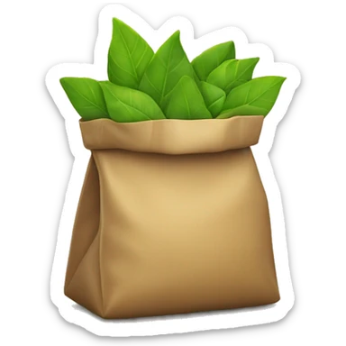 A bag of green leaves sticker