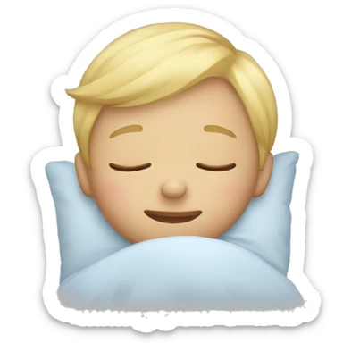 blonde hair kid sleeping sticker