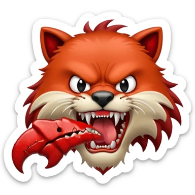 brutal fight between animal sticker