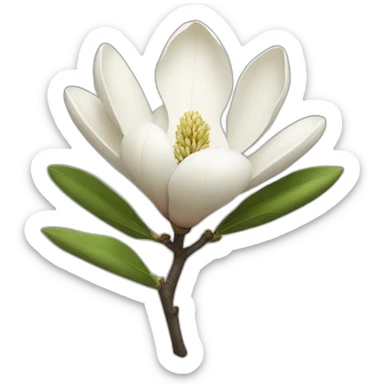White magnolia sticker