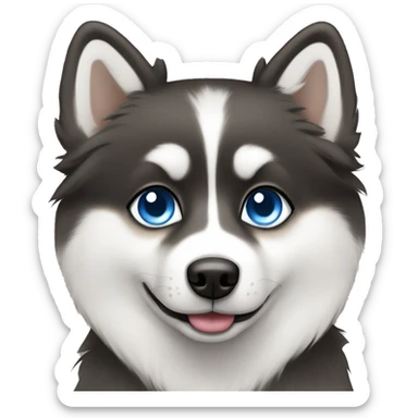 Pomsky with blue eyes sticker