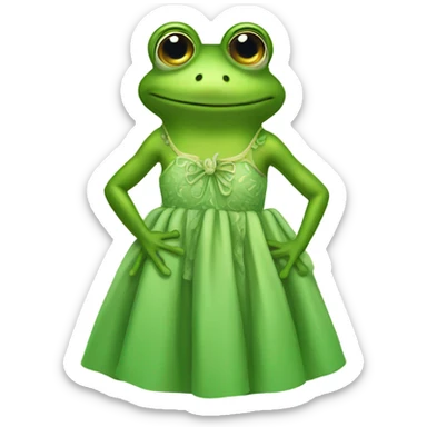 Frog with a dress sticker