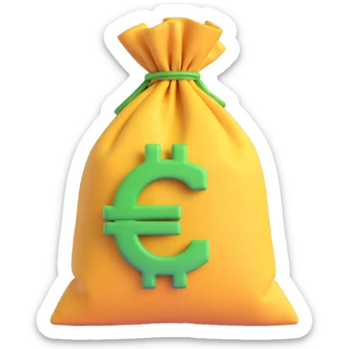 classic tied money sack with CZK sign, 3D emoji style sticker