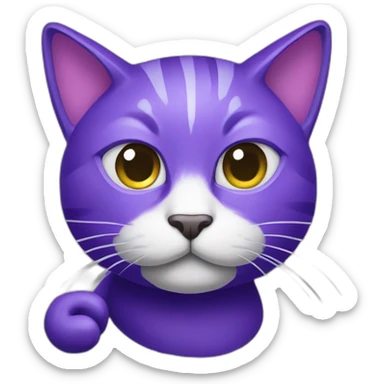 Purple cat twitch streamer sticker