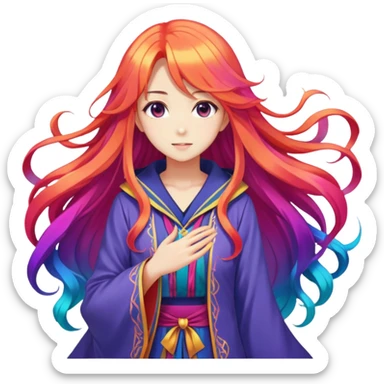генерируй аниме девочки волшебницы sticker