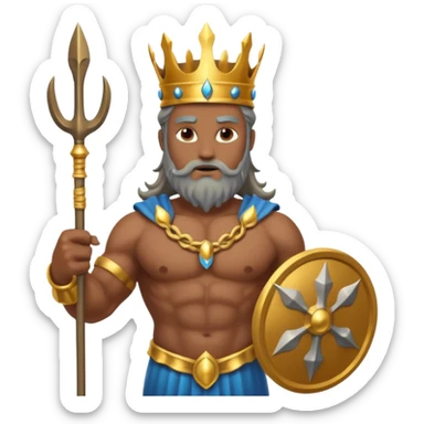 An emoji of the Greek god Poseidon sticker